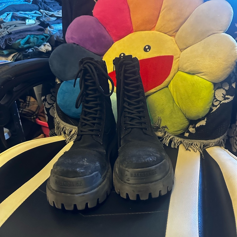Balenciaga Black striker boots